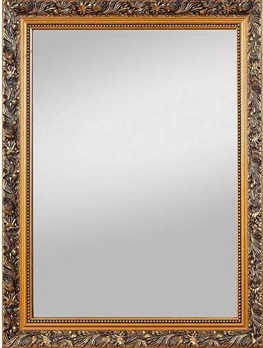Your-homestyle Rahmenspiegel Emma Holz 55x70 / 50x150 / 70x170 Wandspiegel mit Rahmen rechteckig incl. Aufhänger für die Wandmontage Mirror (Gold, 70 x 55) von Your-homestyle