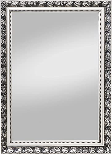 Your-homestyle Rahmenspiegel Emma Holz 55x70 / 50x150 / 70x170 Wandspiegel mit Rahmen rechteckig incl. Aufhänger für die Wandmontage Mirror (Silber, 70 x 55) von Your-homestyle