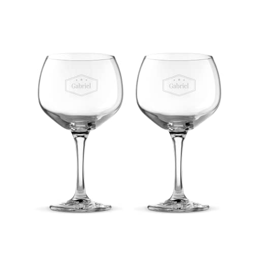 Gin Tonic Glas mit Gravur Personalisierbar mit Namen - Gin Tonic Glas Graviert mit Namen: Personalisierbar mit Text, Verschiedenen Designs und Schriftarten (2) von your surprise