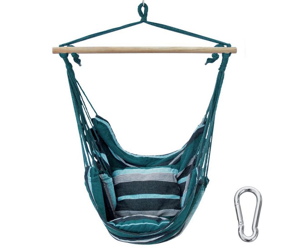 yourGEAR Hängestuhl »yourGEAR Lombok Smaragd - Hängesessel mit 2 Kissen Sitz-Hängematte max 240kg Hängesitz Hängeschaukel 360° Swing Chair« von yourGEAR