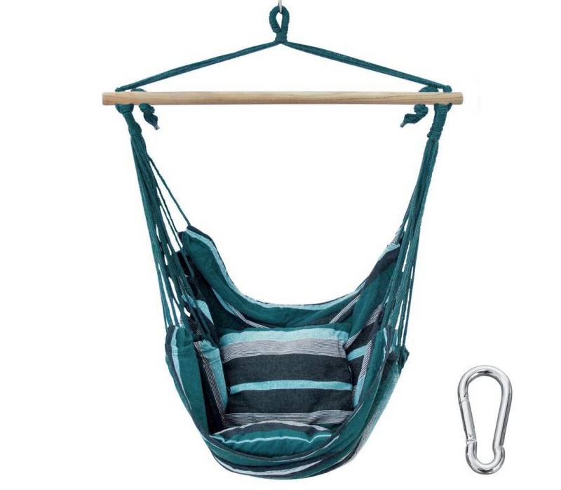 yourGEAR Hängestuhl yourGEAR Lombok Smaragd - Hängesessel mit 2 Kissen Sitz-Hängematte max 240kg Hängesitz Hängeschaukel 360° Swing Chair von yourGEAR
