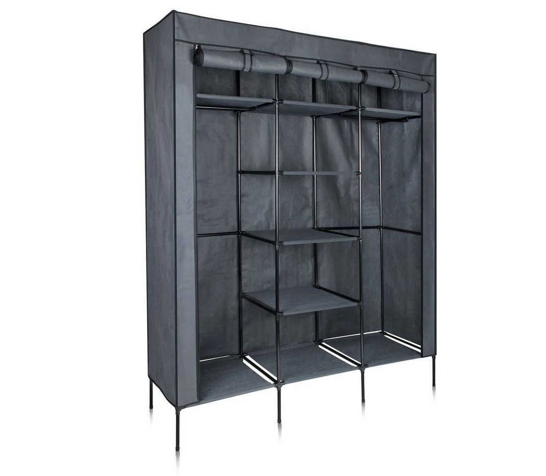 yourGEAR Kleiderschrank yourGEAR Kleiderschrank Grado - Stoffschrank 150 x 45 x 185 cm Schrank mit 2 Kleiderstangen und 9 Ablagen von yourGEAR