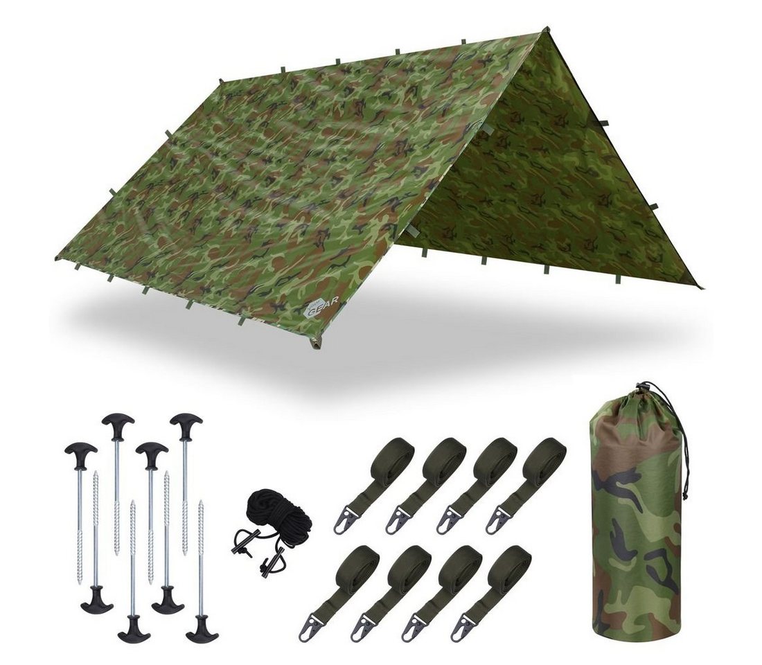 yourGEAR Sonnensegel yourGEAR Bushcraft Tarp 4,3x4,3 Regendach Sonnensegel 5000mm von yourGEAR