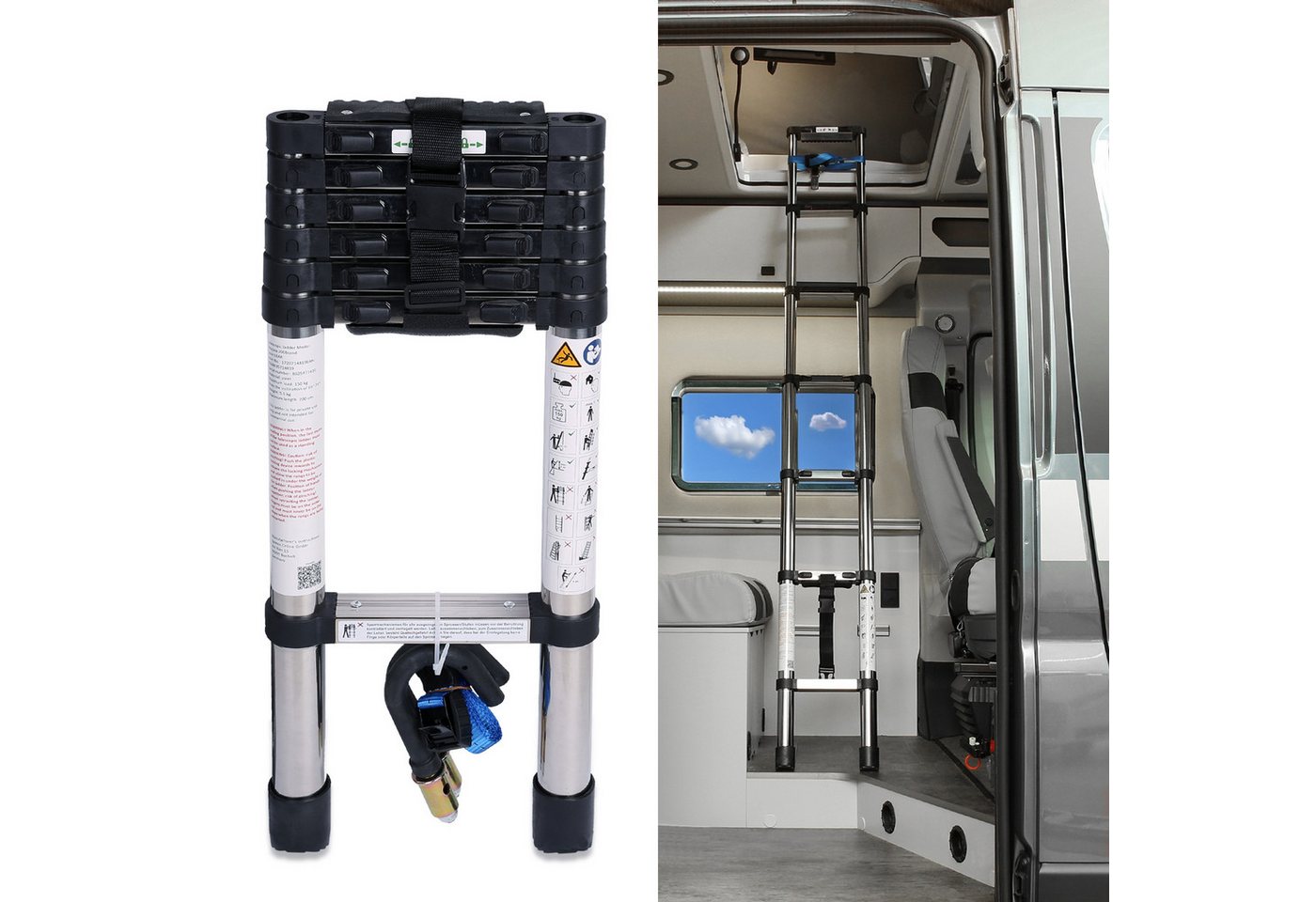 yourGEAR Teleskopleiter your GEAR Pescara - 2 m Teleskopleiter, schmal, ideal für Aufstelldach yourGEAR Teleskopleiter your GEAR Pescara - 2 m Teleskopleiter, schmal, ideal für Aufstelldach von yourGEAR