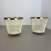 Set Of Two Flower Pot Plant Stands Vases By Mathieu Mategot Attr., France 1950 | Midcentury Modern Mategot Danish Art Deco Set Of Two Flower Pot Plant Stands Vases By Mathieu Mategot Attr., France 1950 | Midcentury Modern Mategot Danish Art Deco von yourhomeplus