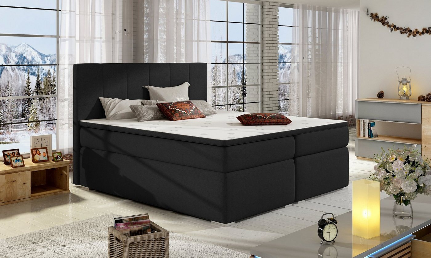 yourhouse24 Boxspringbett BOLERO Bett Hotelbett mit zwei Bettkasten Gepolstertes Bett von yourhouse24