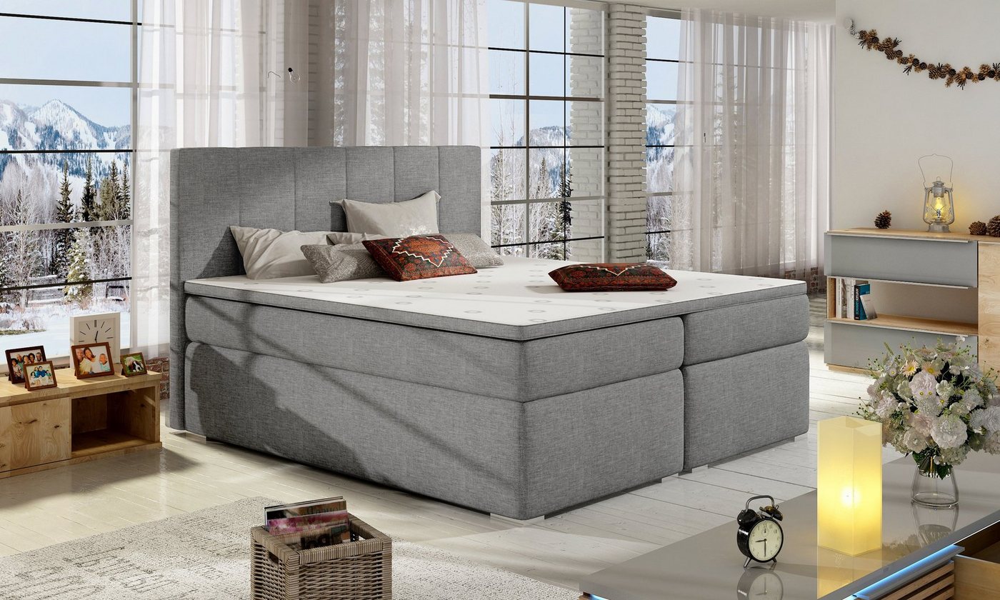 yourhouse24 Boxspringbett BOLERO Bett Hotelbett mit zwei Bettkasten Gepolstertes Bett von yourhouse24