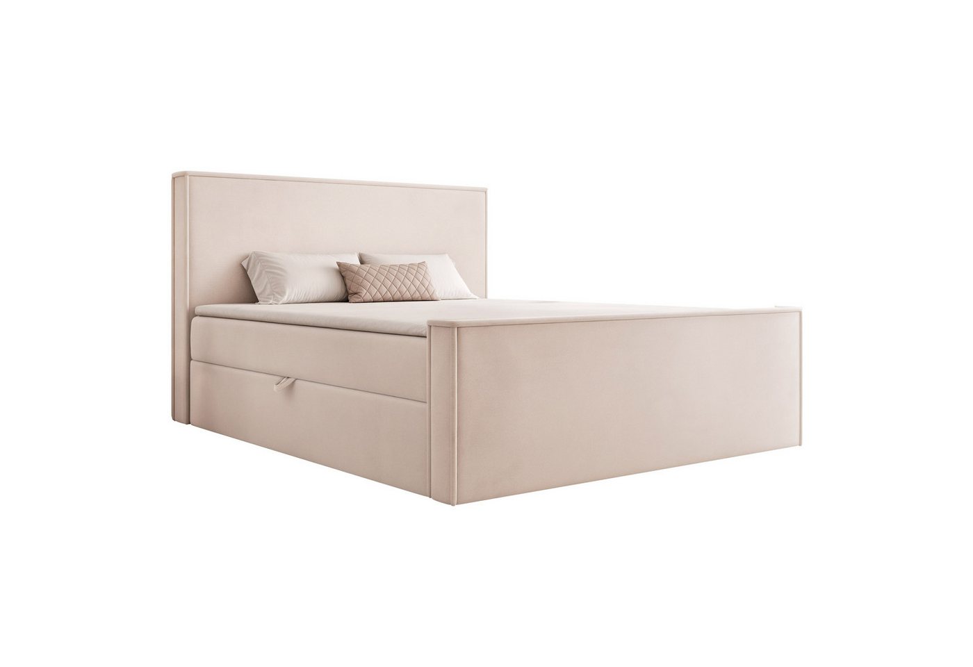 yourhouse24 Boxspringbett Bett HIUMA I 120x200 cm mit Bettkasten (Bett mit Stauraum), inkl. Bettkasten und Topper von yourhouse24