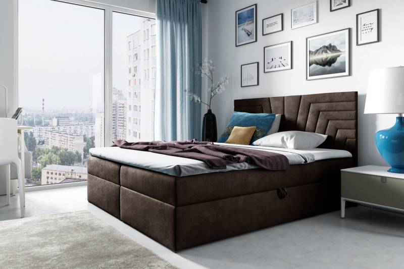 yourhouse24 Boxspringbett Box IV mit 2 Bettkästen, Doppelbett mit Bonell-Matratze + Topper von yourhouse24