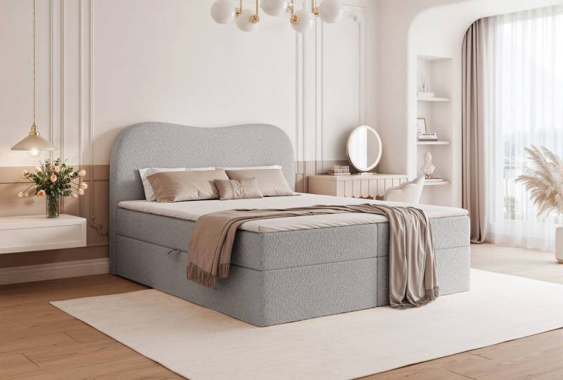 yourhouse24 Boxspringbett Designer Kontinentalbett NUAGE mit Stauraum (Bett mit Bettkasten und Topper), inkl. Bettkasten und Topper von yourhouse24