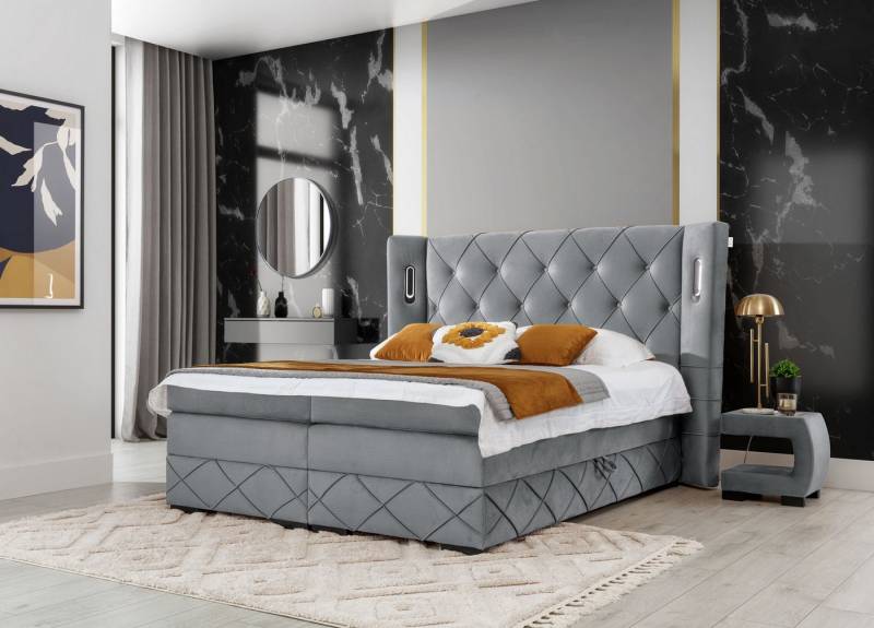 yourhouse24 Boxspringbett Focus Lux (Bonell-Matratze und Topperr), mit zwei Bettkästen von yourhouse24