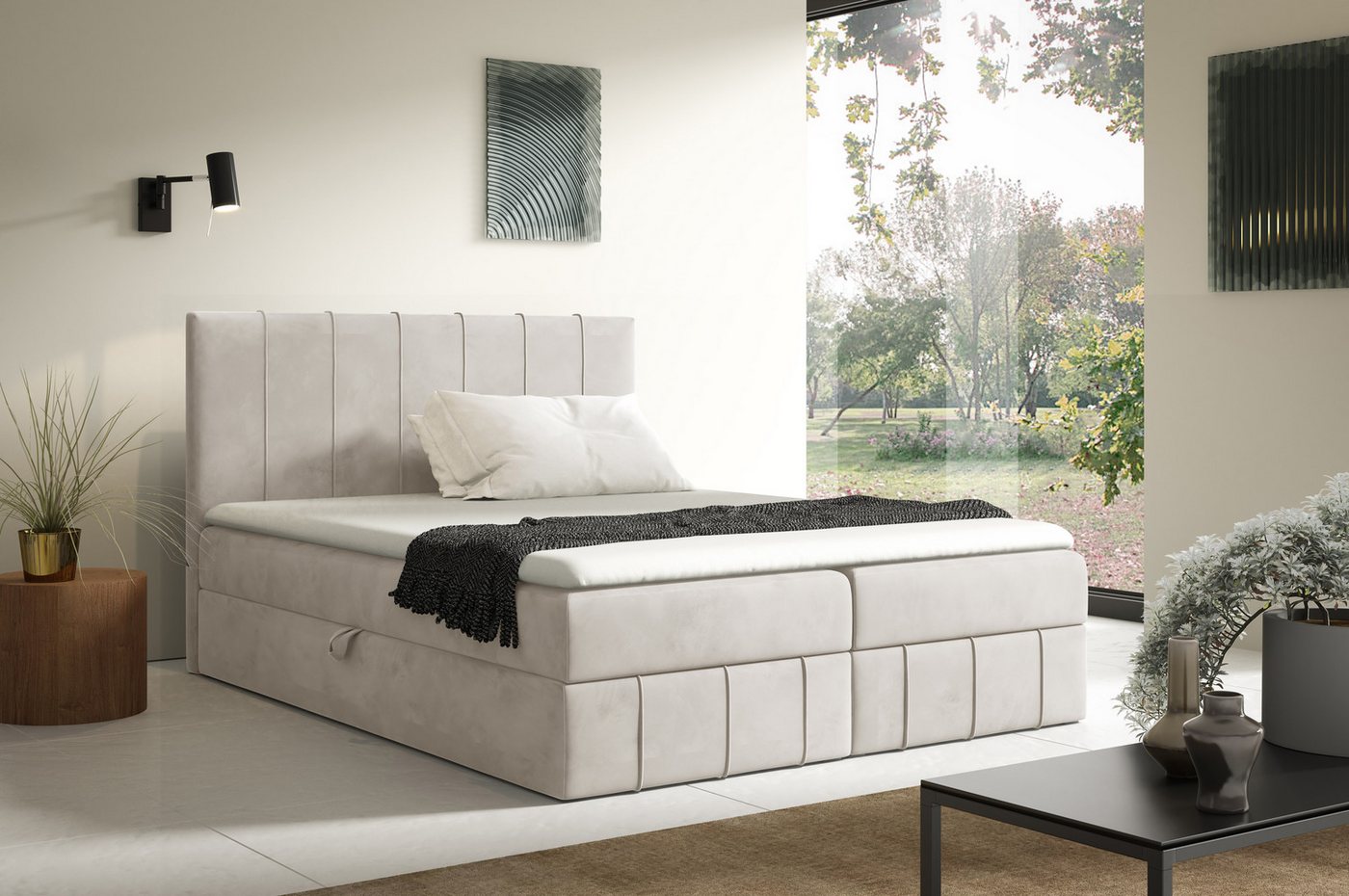 yourhouse24 Boxspringbett John (Bonell-Matratze und Topper), mit zwei Bettkästen von yourhouse24