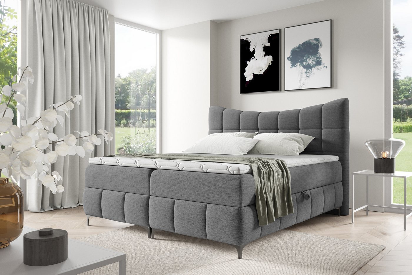 yourhouse24 Boxspringbett Nova (Bonell-Matratze und Topperr), mit zwei Bettkästen von yourhouse24