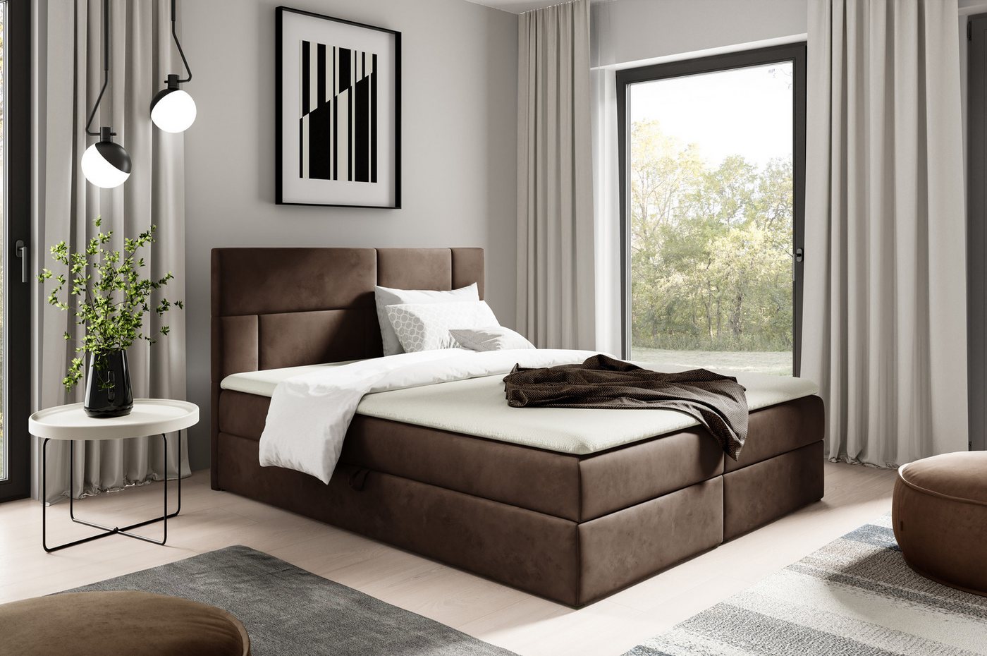 yourhouse24 Boxspringbett ORLANDO (Bonell-Matratze und Topper), mit zwei Bettkästen von yourhouse24