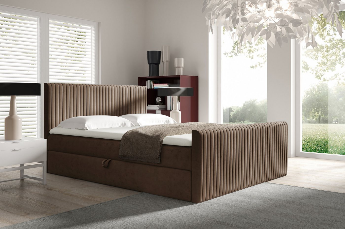 yourhouse24 Boxspringbett Polaris (Bonell-Matratze und Topper), mit zwei Bettkästen von yourhouse24