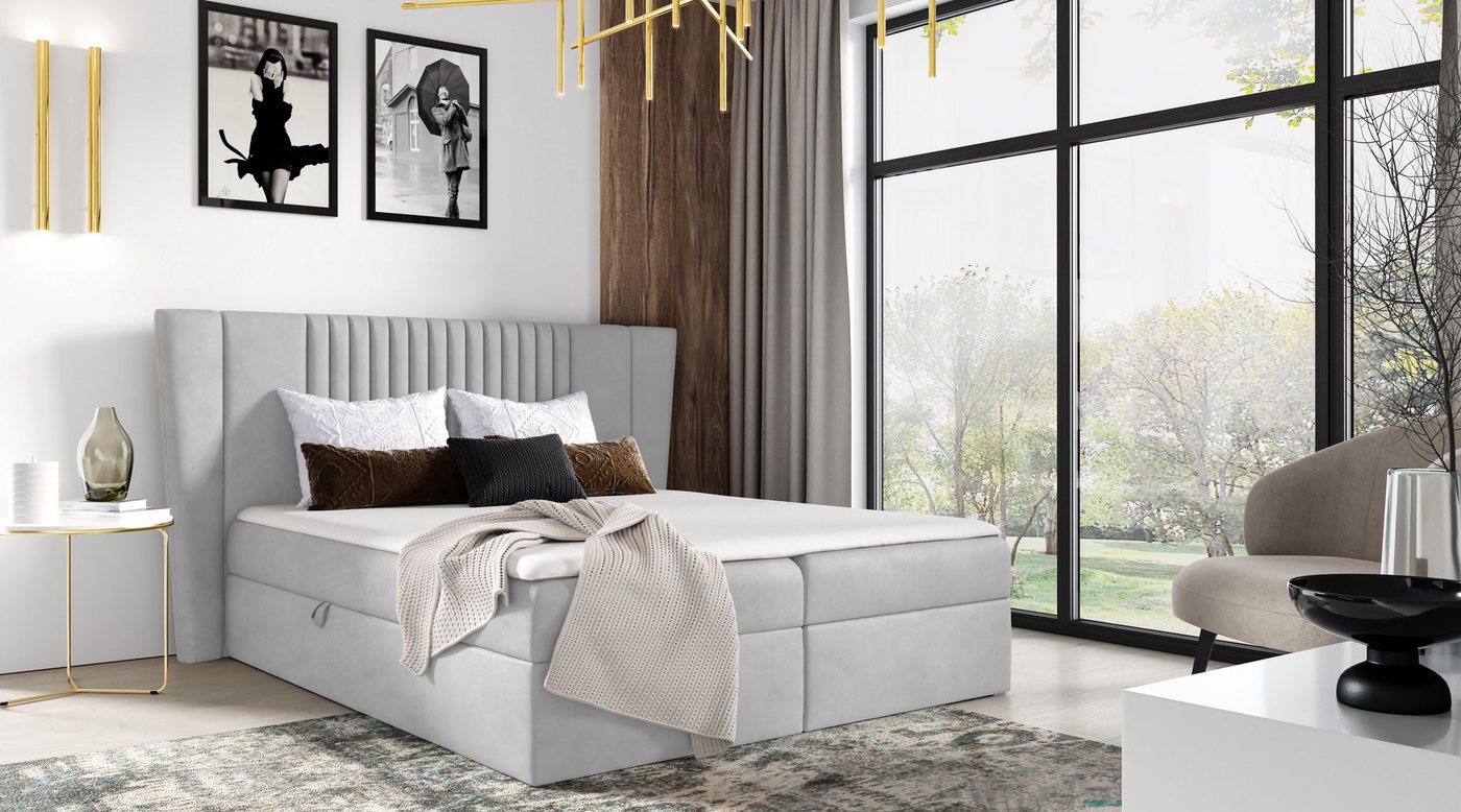 yourhouse24 Boxspringbett SPARK (Bonell-Matratze und Topperr), mit zwei Bettkästen von yourhouse24
