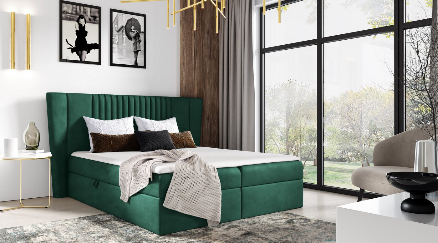 yourhouse24 Boxspringbett SPARK (Bonell-Matratze und Topperr), mit zwei Bettkästen von yourhouse24