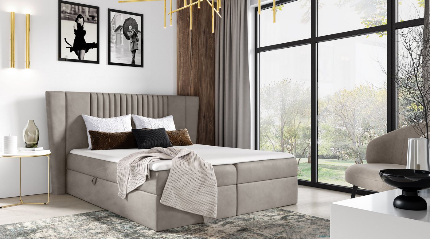 yourhouse24 Boxspringbett SPARK (Bonell-Matratze und Topperr), mit zwei Bettkästen von yourhouse24
