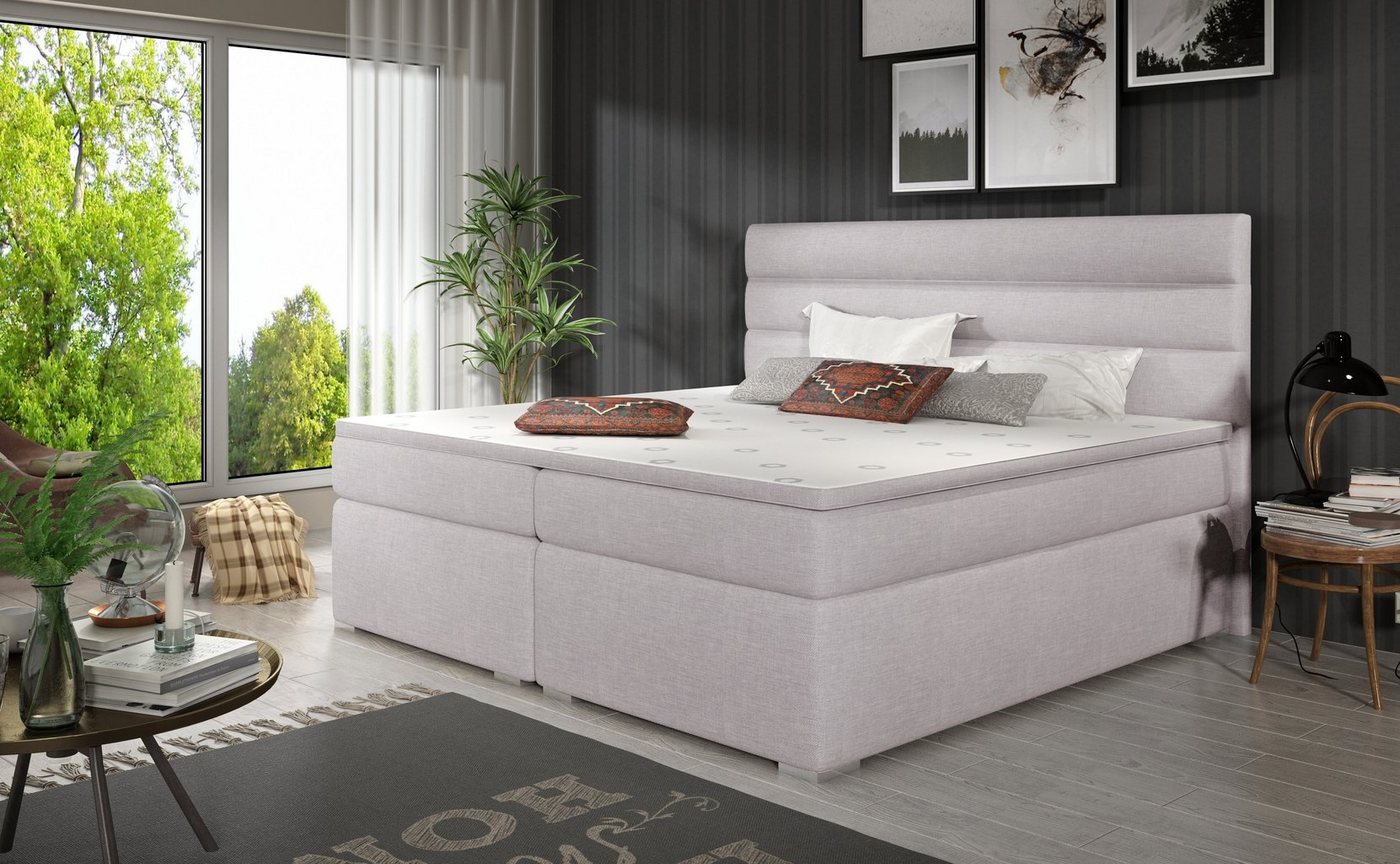 yourhouse24 Boxspringbett Softy mit zwei Bettkästen Doppelbett mit Matratze und Topper von yourhouse24