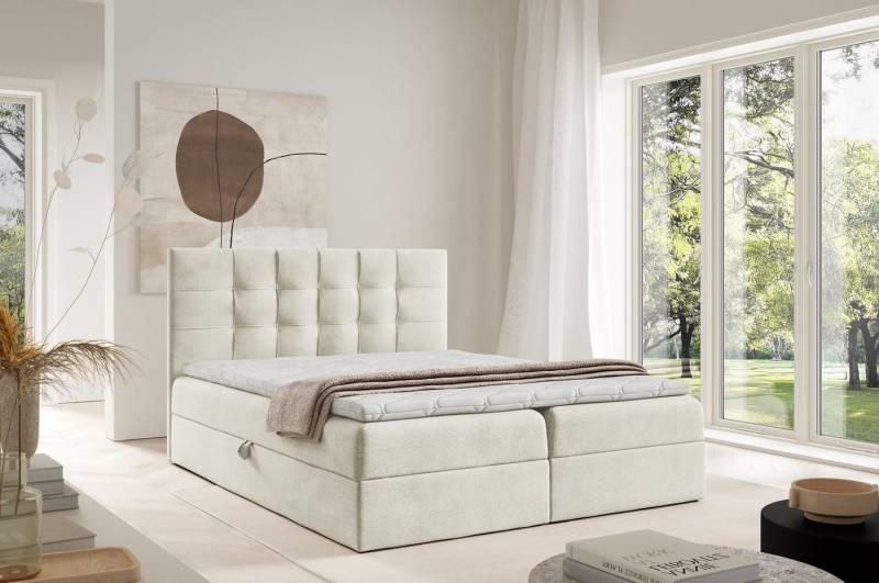 yourhouse24 Boxspringbett TOP 1 Boucle (Bonell-Matratze und Topperr), mit zwei Bettkästen von yourhouse24
