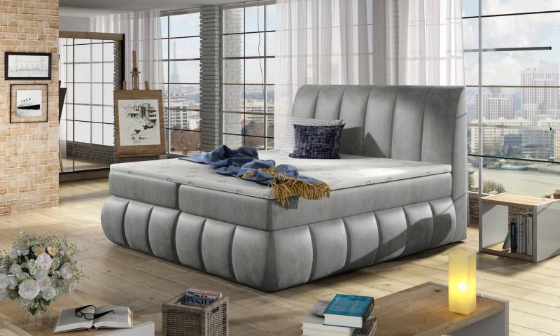 yourhouse24 Boxspringbett Vincenzo mit zwei Bettkästen Doppelbett mit Matratze und Topper von yourhouse24