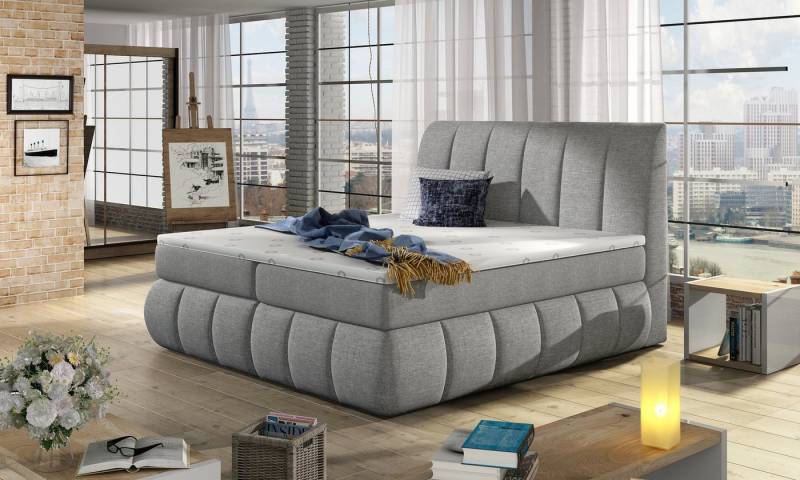 yourhouse24 Boxspringbett Vincenzo mit zwei Bettkästen Doppelbett mit Matratze und Topper von yourhouse24