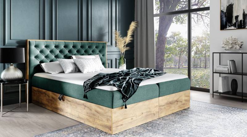 yourhouse24 Boxspringbett Wood III mit 2 Bettkästen, Doppelbett mit Bonell-Matratze + Topper yourhouse24 Boxspringbett Wood III mit 2 Bettkästen, Doppelbett mit Bonell-Matratze + Topper von yourhouse24