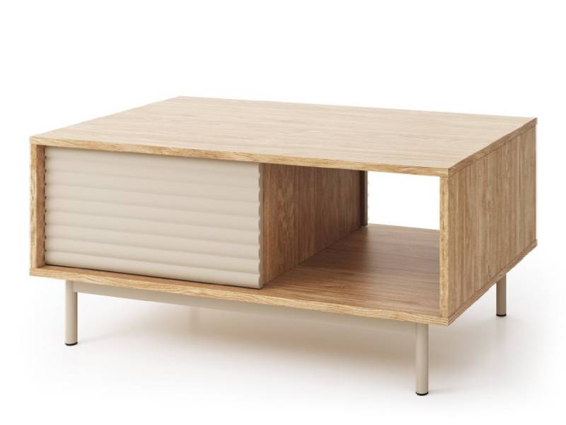 yourhouse24 Couchtisch mit gefräster Struktur TILA TI-05, Kaschmir (Einzelteil), Push-to-Open von yourhouse24