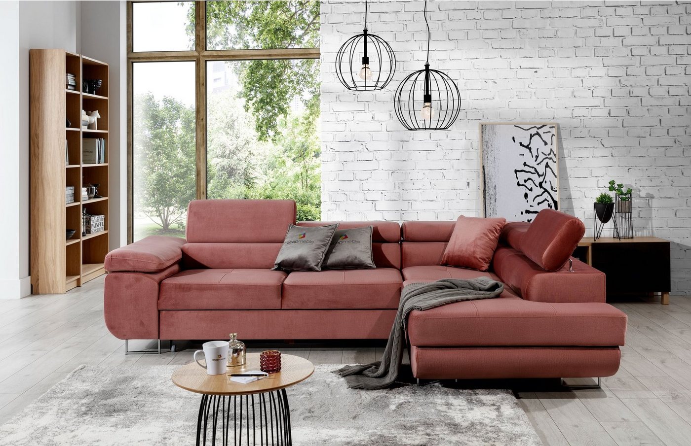 yourhouse24 Ecksofa ANTON L-form Schlafsofa Wohnlandschaft Links Rechts Couch Bettkasten von yourhouse24