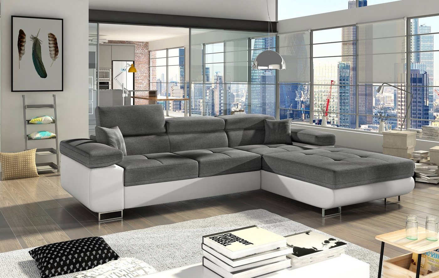 yourhouse24 Ecksofa Armando L-form Schlafsofa Wohnlandschaft Links Rechts Couch Bettkasten von yourhouse24