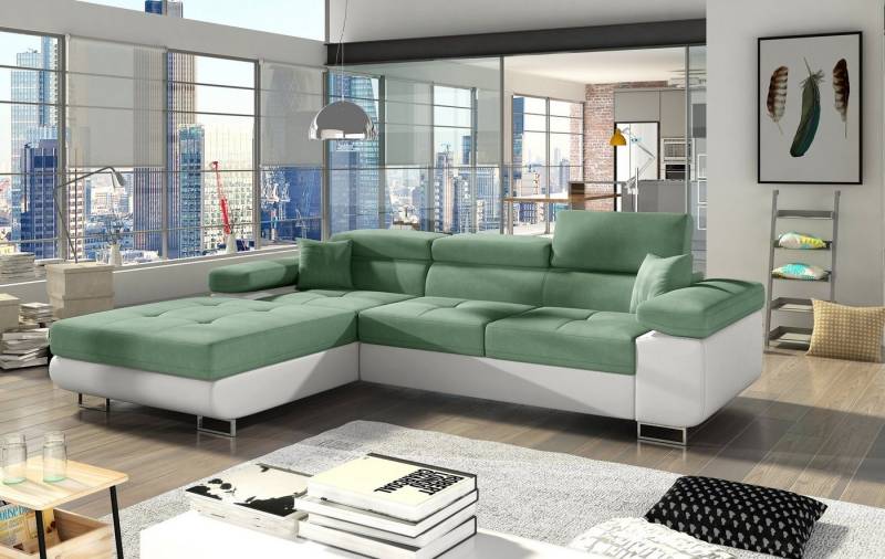 yourhouse24 Ecksofa Armando L-form Schlafsofa Wohnlandschaft Links Rechts Couch Bettkasten von yourhouse24