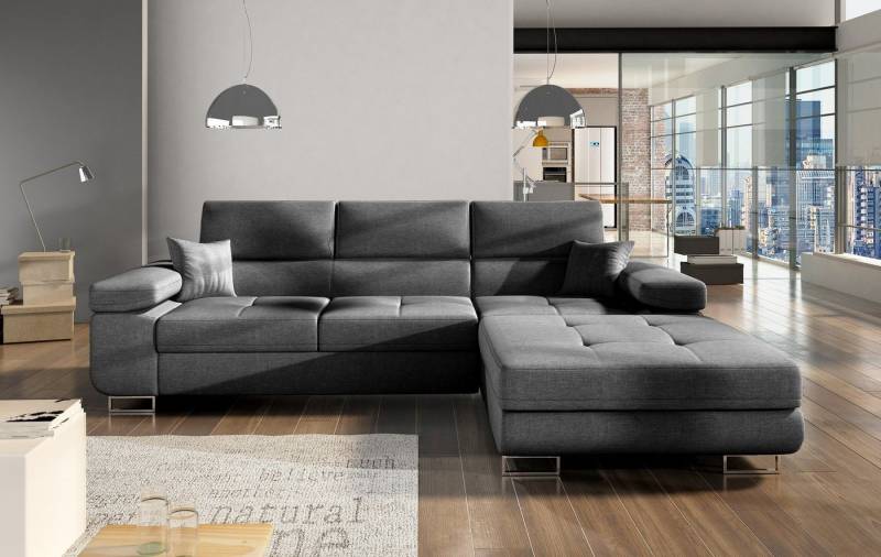 yourhouse24 Ecksofa Armando L-form Schlafsofa Wohnlandschaft Links Rechts Couch Bettkasten von yourhouse24