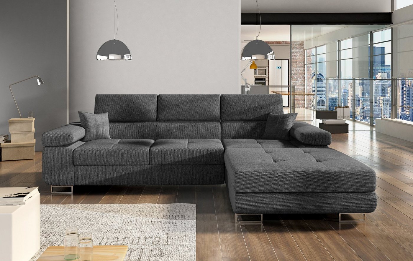 yourhouse24 Ecksofa Armando L-form Schlafsofa Wohnlandschaft Links Rechts Couch Bettkasten von yourhouse24