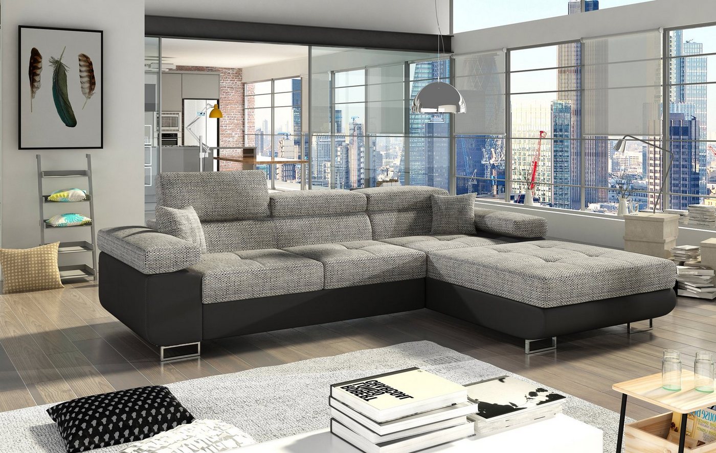 yourhouse24 Ecksofa Armando L-form Schlafsofa Wohnlandschaft Links Rechts Couch Bettkasten von yourhouse24