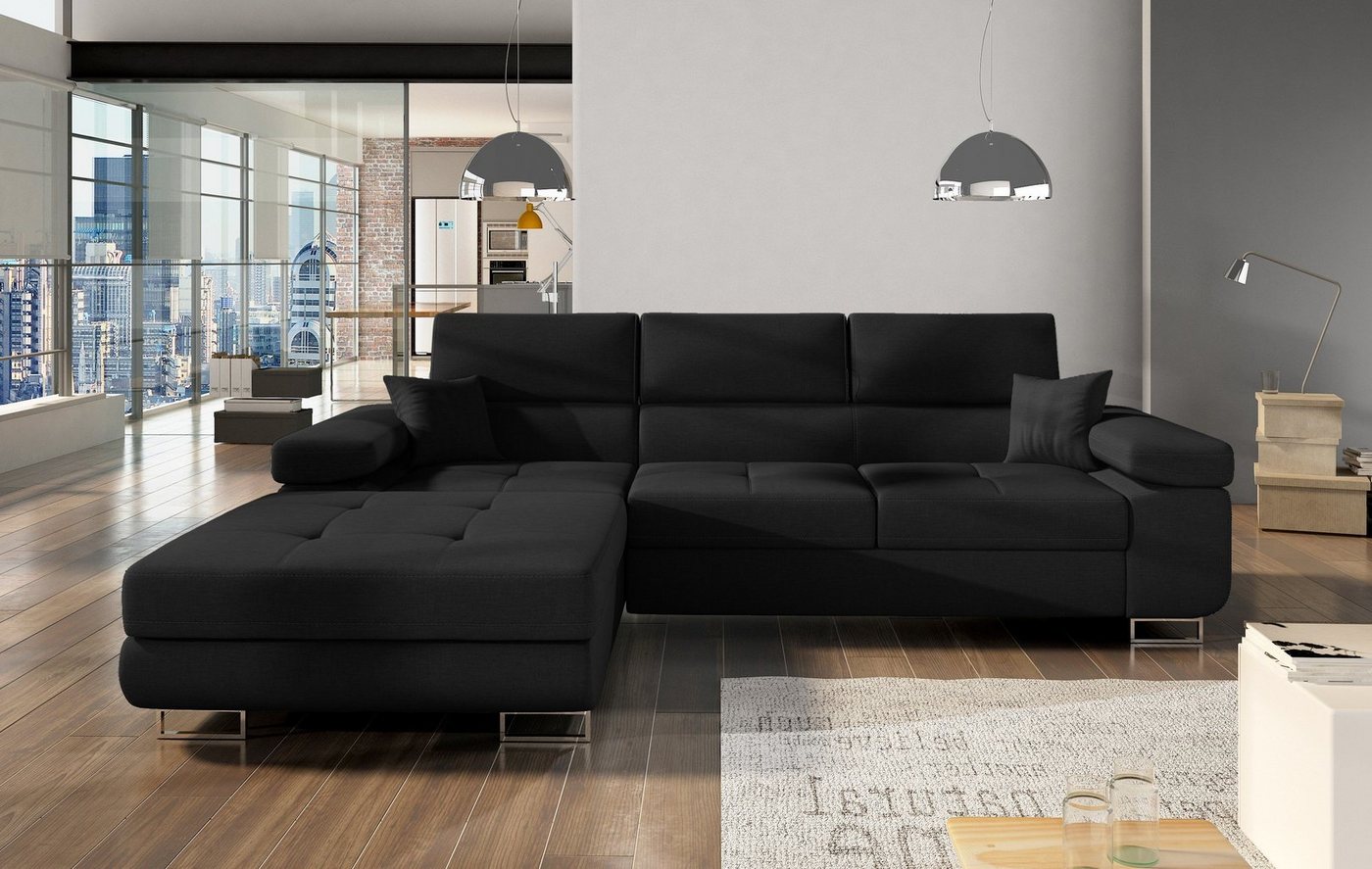 yourhouse24 Ecksofa Armando L-form Schlafsofa Wohnlandschaft Links Rechts Couch Bettkasten von yourhouse24