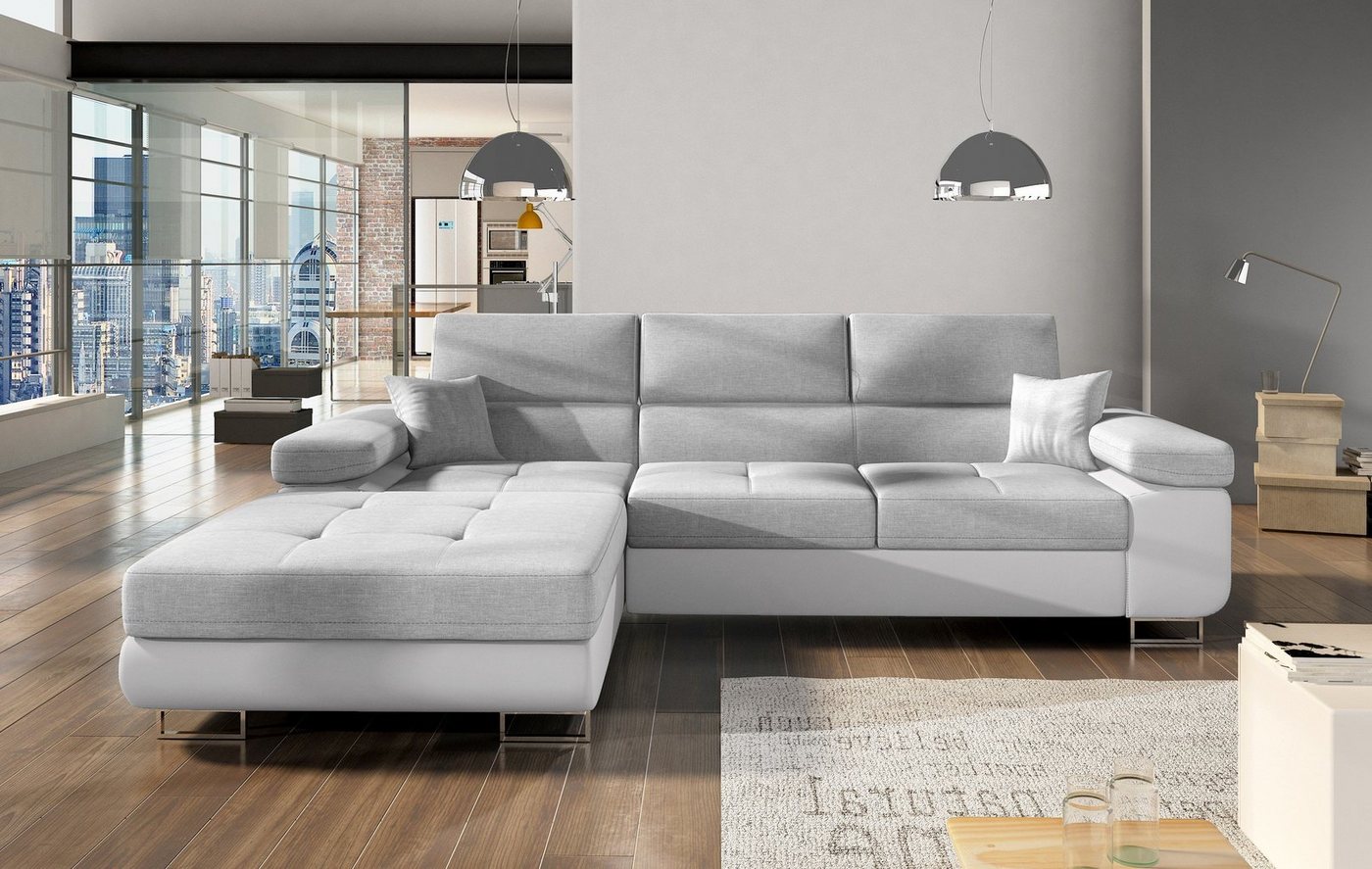 yourhouse24 Ecksofa Armando L-form Schlafsofa Wohnlandschaft Links Rechts Couch Bettkasten von yourhouse24