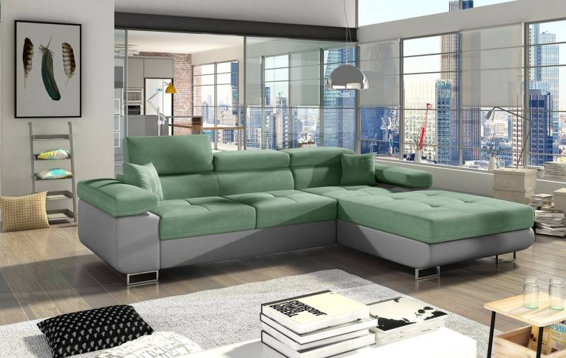 yourhouse24 Ecksofa Armando L-form Schlafsofa Wohnlandschaft Links Rechts Couch Bettkasten von yourhouse24