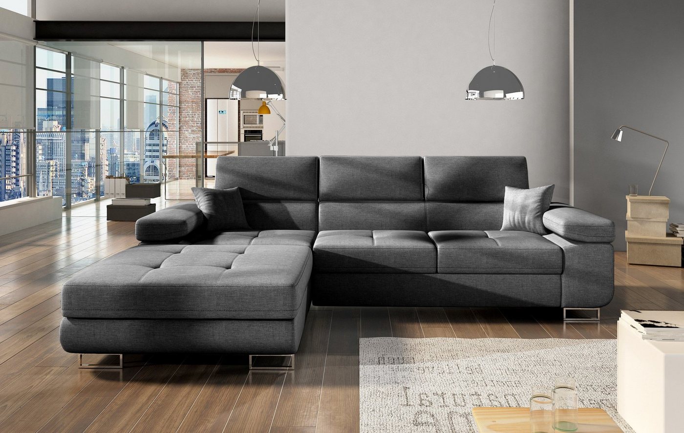 yourhouse24 Ecksofa Armando L-form Schlafsofa Wohnlandschaft Links Rechts Couch Bettkasten von yourhouse24