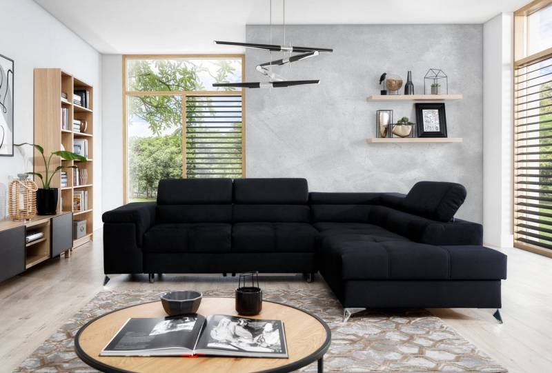 yourhouse24 Ecksofa Eridano L-form Schlafsofa Wohnlandschaft Links Rechts Bettkasten von yourhouse24