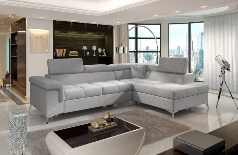 yourhouse24 Ecksofa Eridano L-form Schlafsofa Wohnlandschaft Links Rechts Bettkasten von yourhouse24