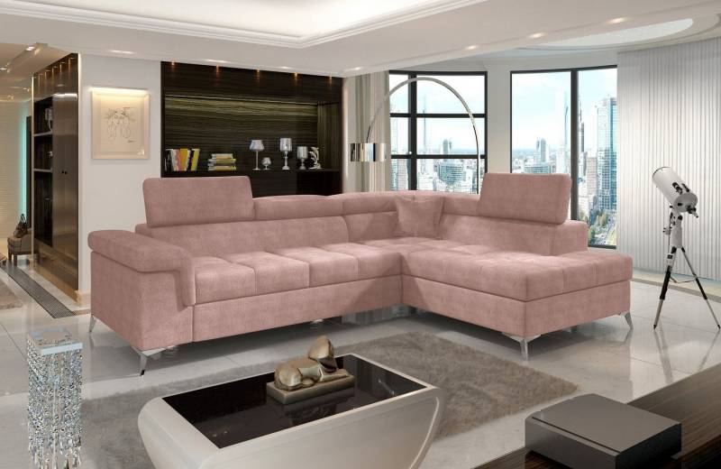 yourhouse24 Ecksofa Eridano L-form Schlafsofa Wohnlandschaft Links Rechts Bettkasten von yourhouse24