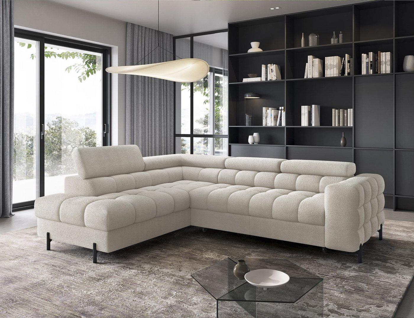 yourhouse24 Ecksofa L-Form FERUCCE Ecksofa mit Schlaffunktion, mit Relaxfunktion von yourhouse24
