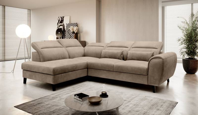 yourhouse24 Ecksofa NOBLE L-form Schlafsofa Wohnlandschaft Links Rechts Couch Bettkasten von yourhouse24