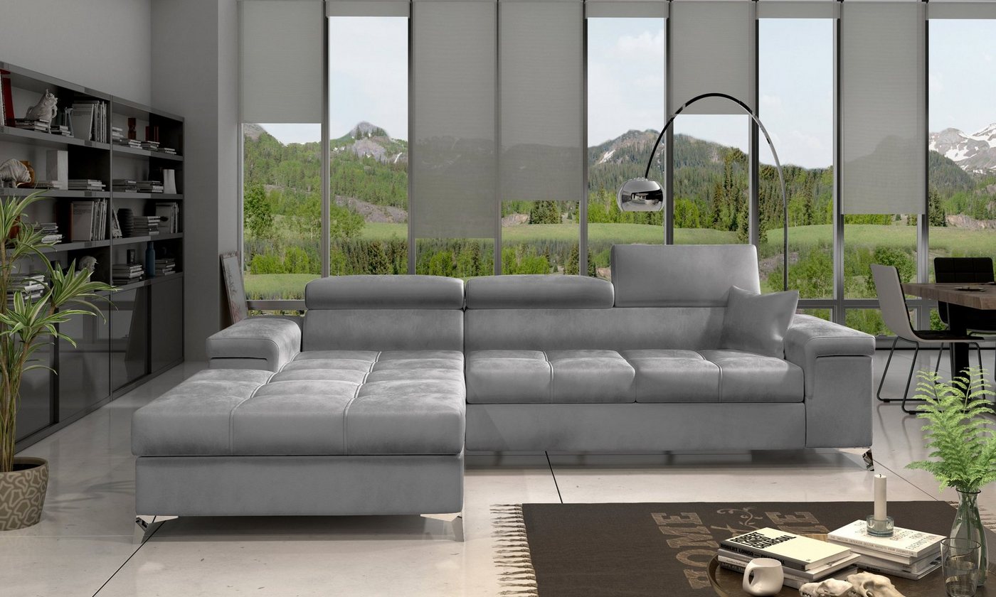 yourhouse24 Ecksofa Ricardo L-form Schlafsofa Wohnlandschaft Links Rechts Bettkasten von yourhouse24