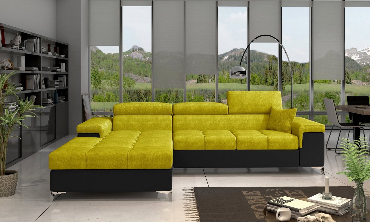 yourhouse24 Ecksofa Ricardo L-form Schlafsofa Wohnlandschaft Links Rechts Bettkasten von yourhouse24