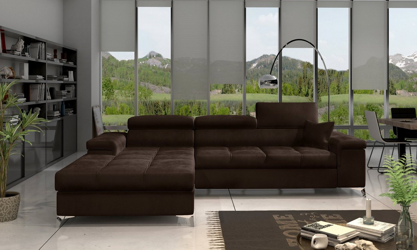 yourhouse24 Ecksofa Ricardo L-form Schlafsofa Wohnlandschaft Links Rechts Bettkasten von yourhouse24