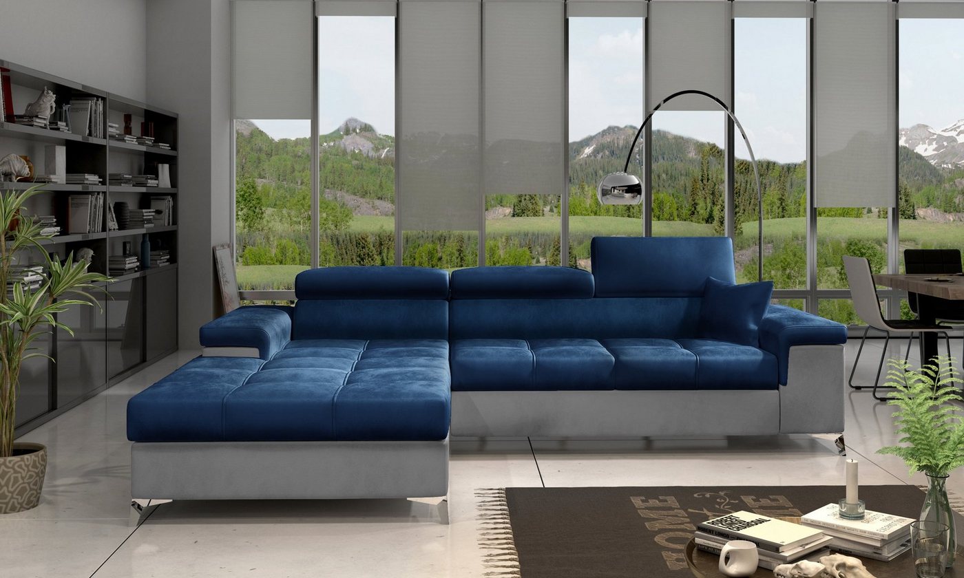 yourhouse24 Ecksofa Ricardo L-form Schlafsofa Wohnlandschaft Links Rechts Bettkasten von yourhouse24