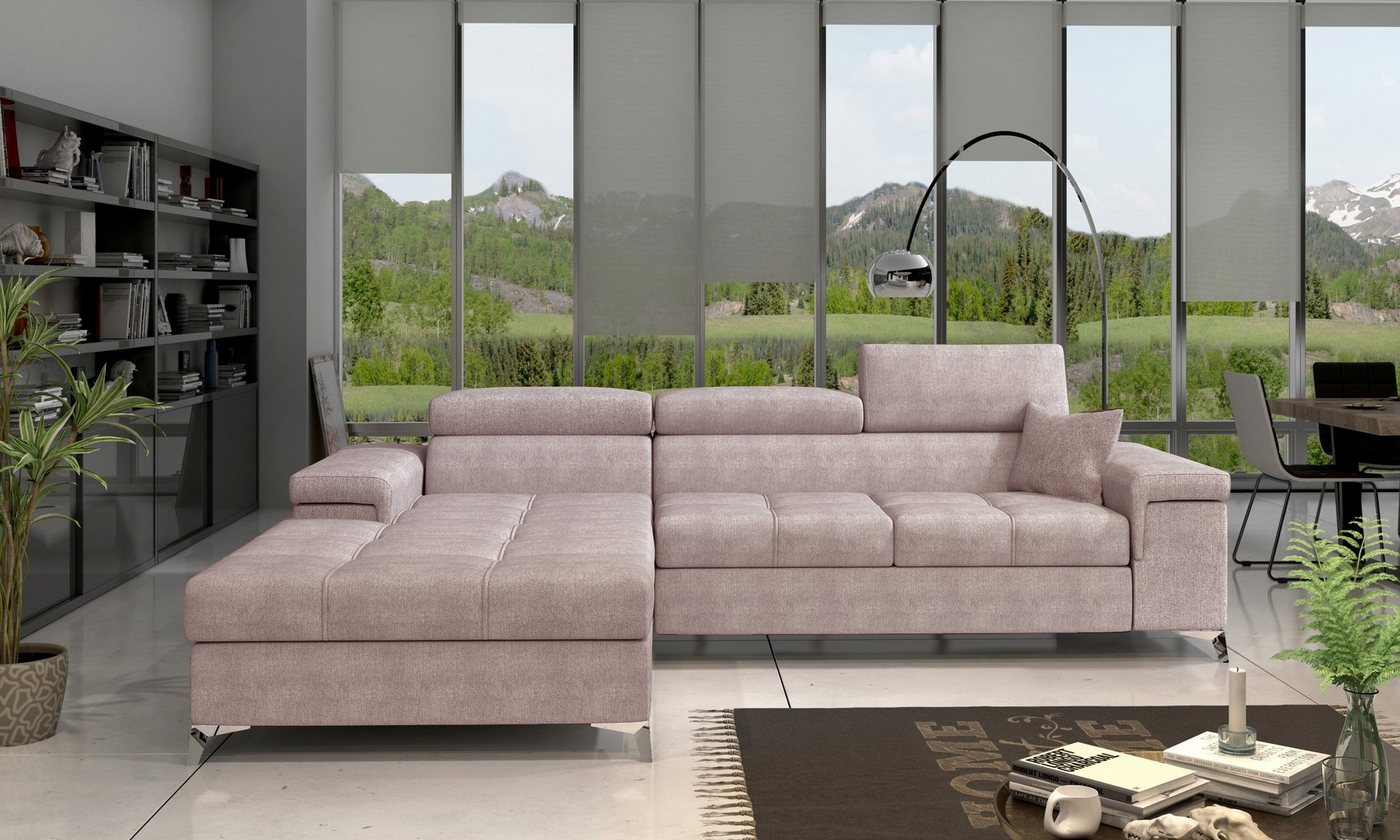 yourhouse24 Ecksofa Ricardo L-form Schlafsofa Wohnlandschaft Links Rechts Bettkasten von yourhouse24