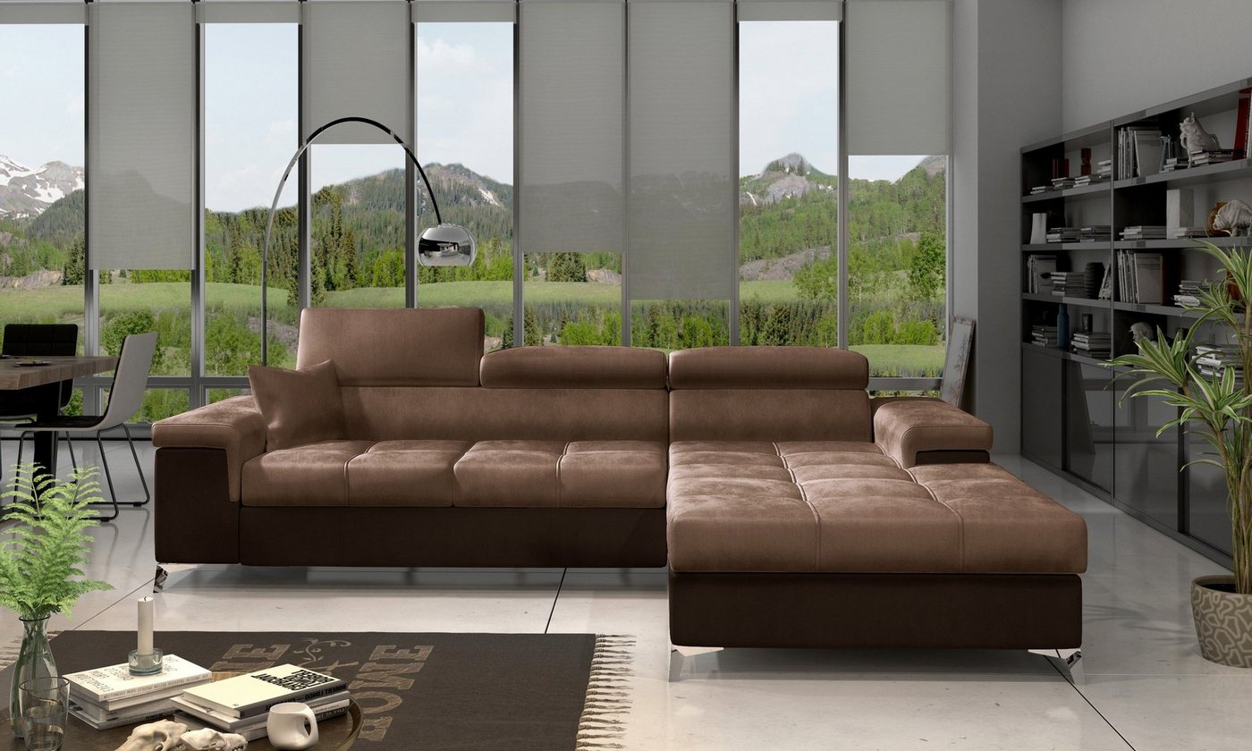 yourhouse24 Ecksofa Ricardo L-form Schlafsofa Wohnlandschaft Links Rechts Bettkasten von yourhouse24