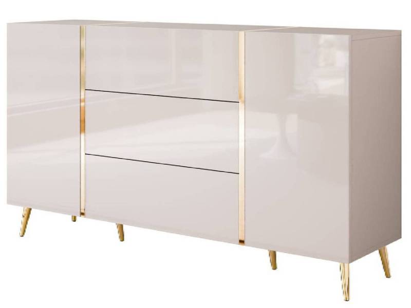 yourhouse24 Kommode ONYX Kaschmir goldenen Beinen Sideboard Push-Open / Goldgriffe 158 cm von yourhouse24